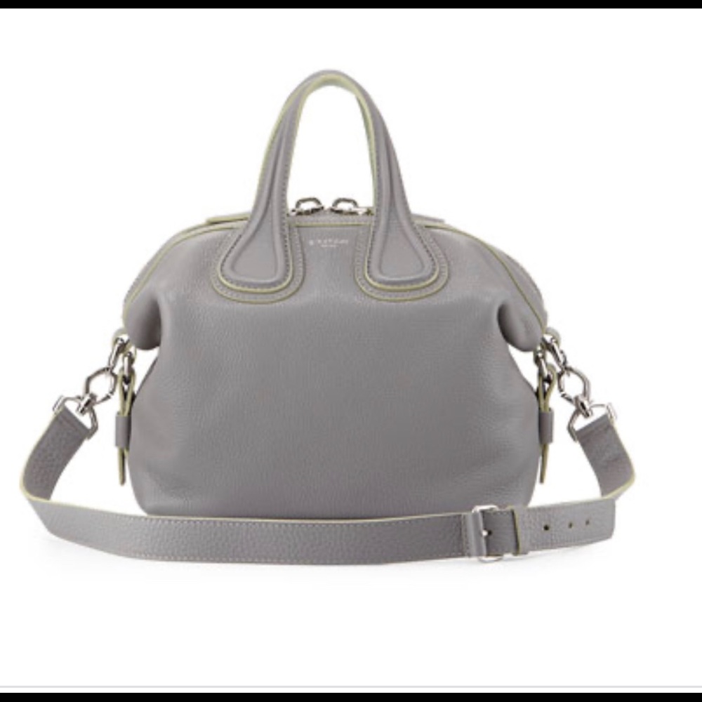 Givenchy Nightingale Grain Bicolor Satchel Grey M